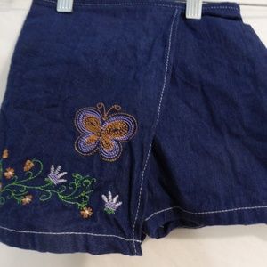 ICZ jean skorts, 3x 100% cotton, butterfly flowers